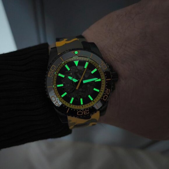 Watches Sub Skeleton Yellow Line (Seiko NH72)